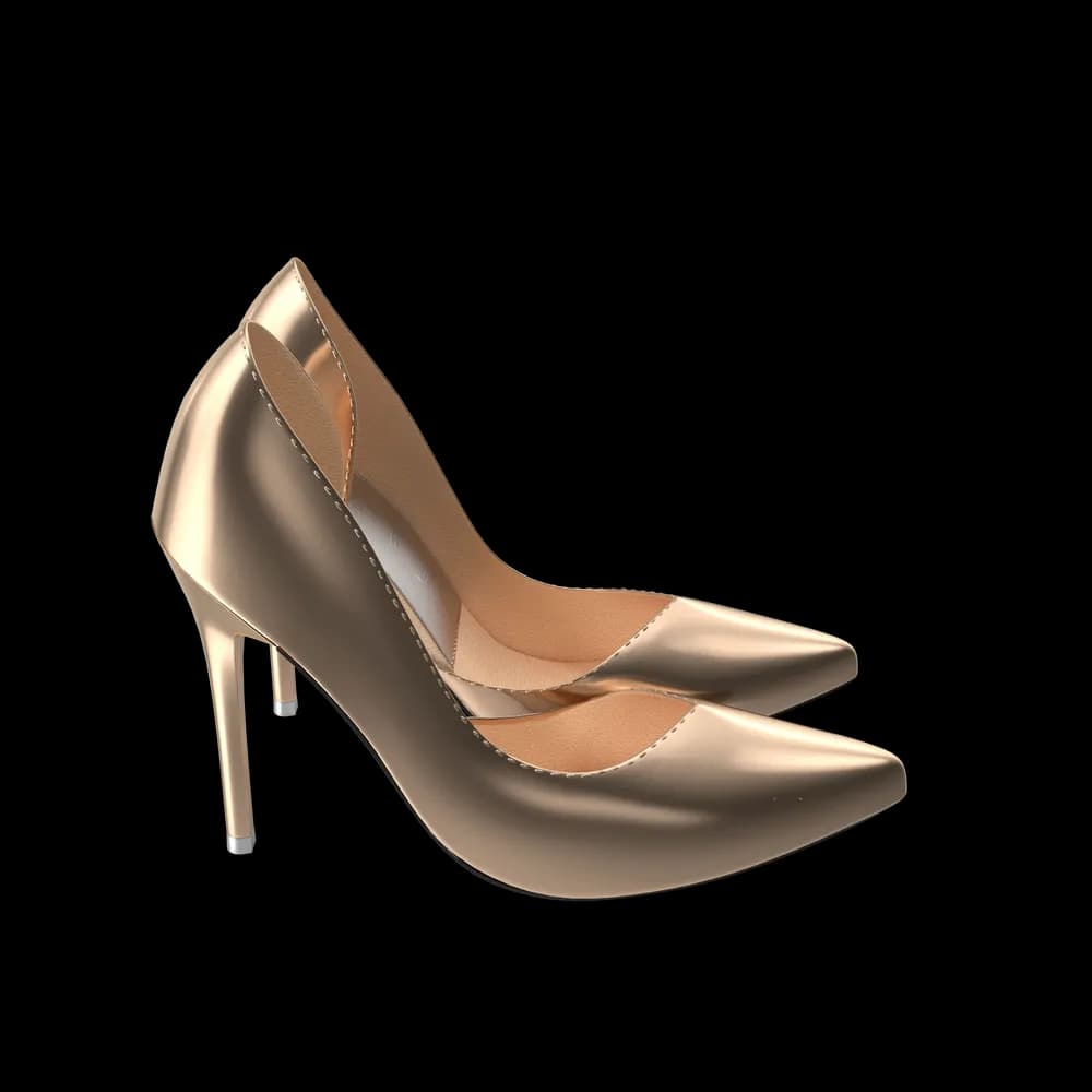 Golden Shoes Woman